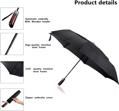Travel Umbrella 54Inch, Windproof Umbrella,Rain Umbrellas，Large Umbrella,Strong And Portable，Golf 210T Vented For Men 54 Inch #TOP6