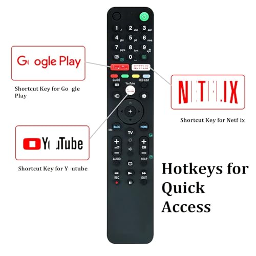 Image of Zieva Compatible With All Sony Smart Tv Remote A- Without Voice - Hot Keys Netfix, Go0Gle Play And Y0Utube Use For Lcd Led Oled Qled Uhd 4K Android Tvs (Rm-L1675),Black