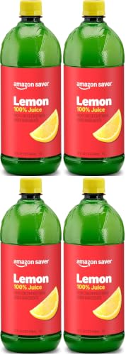 Image of Happy Belly 100% Lemon Juice | 32 fl oz | Bottle | Pack of 4