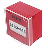 KAJNBN Manueller Feueralarm Knopf Rot aus Kunststoff Zurücksetzbar und Wasser Sowie Schmutzresistent für Notfallalarmsysteme im Innenbereich