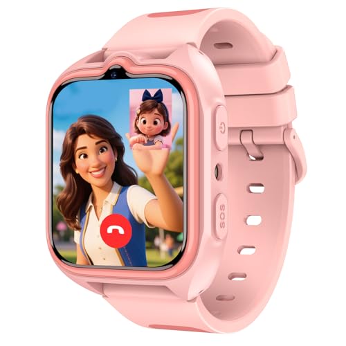 Yxtel Smartwatch Kinder mit GPS und SIM-Karte 4G LTE mit Telefonfunktion Sprachchat SOS Notruf Schulmodus IP68 Wasserdicht Schrittzähler Wecker Kinderuhr für 412 Jahre