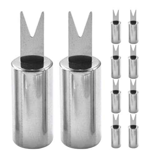 BEBEMOKO 10pcs Stainless Steel Bbq Corn Holders Corn The Cob Skewers for Grilling Compact and Easy to Carry Outdoor Cooking Accessories for Camping and Picnics