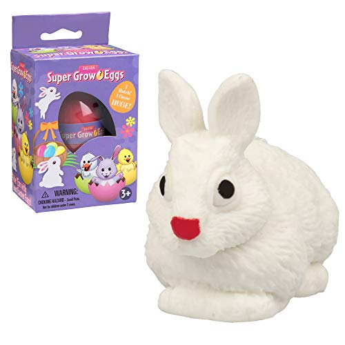 Super Grow Easter Eggs for Kids- 1 Pack- Watch Them Hatch- 3 Different Surprise Animals That Expand 5-6x Size in Water- Bunny, Chick or Duck- Great for Basket Stuffers, Egg Hunts, and Spring Gifts