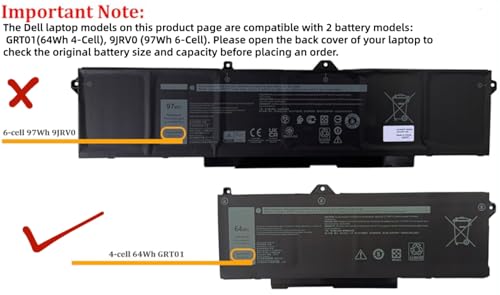 Batterie GRT01 de rechange premium pour Dell Latitude 14 5421 64Wh