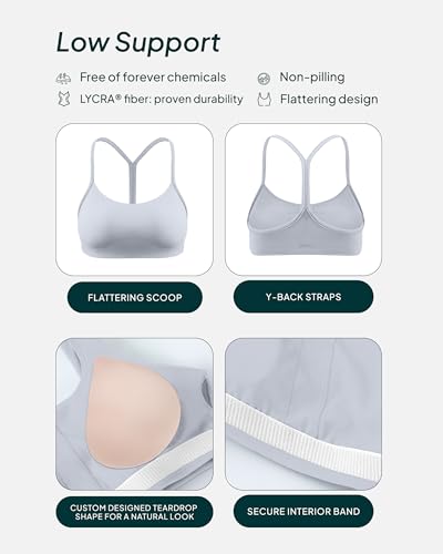 Image of PAVOI ACTIVE Yoga Racerback Bras for Women - Buttery Soft Low Support Scoop Neck Y-Back Thin Strap Sports Bra - FlexFlow