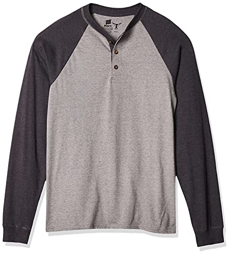 Hanes Men's Long-Sleeve Beefy Henley T-Shirt - XX-Large - Oxford Gray/Slate Heather Hanes Men's Long-Sleeve Beefy Henley T-Shirt - XX-Large - Oxford Gray/Slate Heather