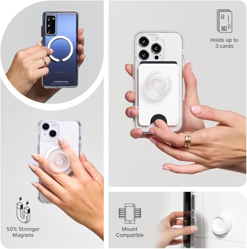 Image of PopSockets Phone Grip for MagSafe, Magnetic Holder, Phone Stand, Tidepool - Tidepool Glitter Bomb