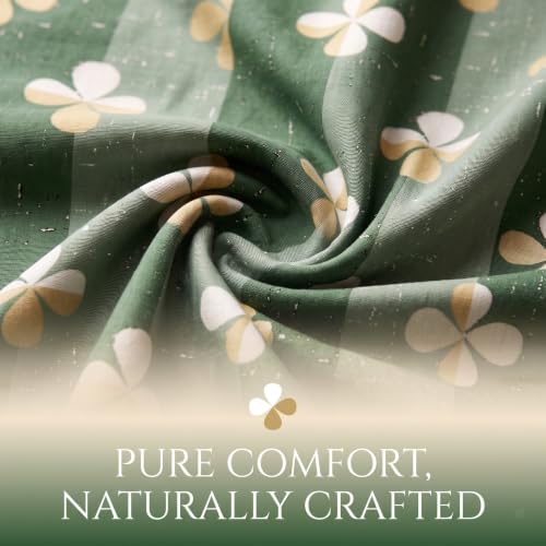 Image of BSB HOME 240 TC Cotton Double Bedsheet with 2 Pillow Covers, Soft & Breathable Bed Sheet for Double Bed, Fade & Wrinkle Resistant, Floral Print, 90 x 100 Inches (228 x 254 cm) - Sage Green