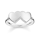 thomas sabo heart  Thomas Sabo Silber Plain Double Heart Ring tr2081–001–12–56 (O 1/2)