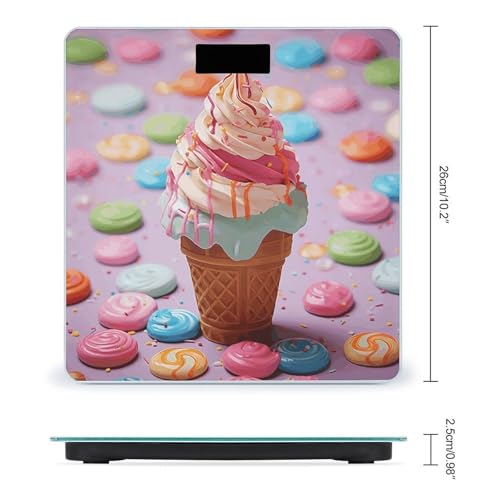 Báscula Digital Many Colored Ice Cream de Vidrio Templado miniatura 2