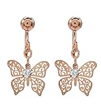 [ジュエリーショップエム] 透かし レース バタフライ 蝶 レディース イヤリング ねじ式 シルバー e0029