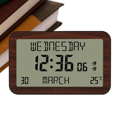 Reloj despertador pequeño, pantalla digital de alta definición, función con recordatorios en varios idiomas, viajes, hogar, oficina, dormitorio, sala de estar, accesorio de habitación para uso diario