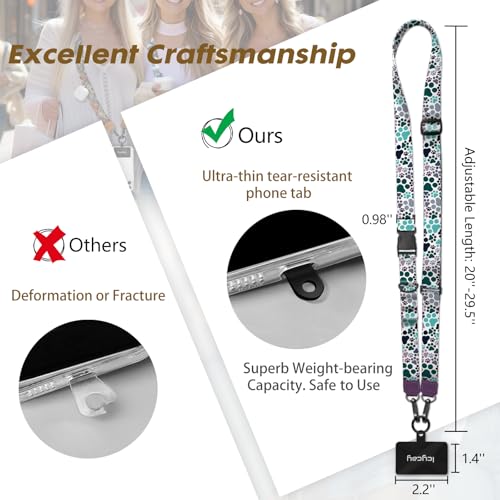 Image of Icycay Phone Lanyard Crossbody Strap Neck Adjustable Teacher Women Dog Paw | for Cell Phone Case Keys ID Badges, Anti Theft, Multifuctional, Cute Phone Holder, Travel Hiking Essential Accessories, Gifts