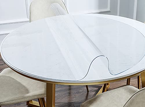 Xpnit – Protection de table transparente en plastique PVC imperméable facile à nettoyer pour tables rondes de salle à manger (120 cm, rond transparent)