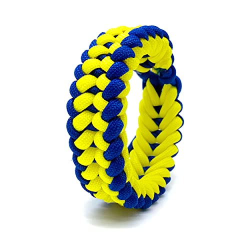 Lamibee Ukraine Flag Proud Bracelet, Ukraina Proudly Bracelet, Paracord Wrist Wrap Bracelet, Survial Braided Bracelets For Men, Husband, Father, Teen Boy Camping, Fishing, Military Gear Army Theme Gifts #TOP5