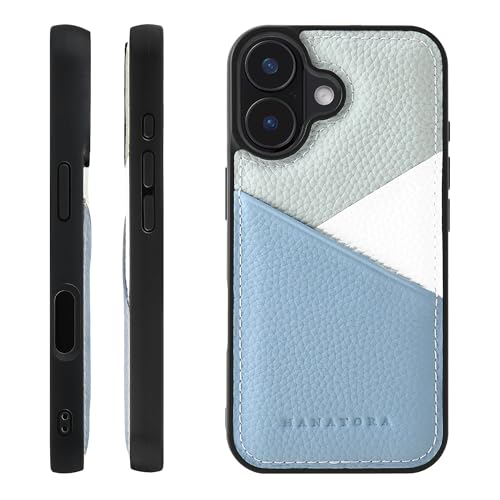 HANATORA for iPhone 16Plus �P�[�X �{�v �ϏՌ� �X�}�z�P�[�X �X�}�z �J�[�h�|�P�b�g �p�X�e���J���[ �V�������N�J�[�t���U�[ �M�t�g �}�O�l�b�g�Ȃ� �u���[�O���[ PSP-16Plus-BlueGray