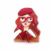 YAHOYA Acrylique Grand Chapeau Élégant Lady Broches Pour Femmes 2