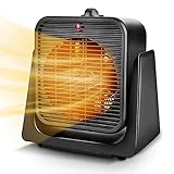 2 in1 Portable Space Heater - Quiet Combo Ceramic Electric Personal Fan, Fast Heating, Overheat & Tip-over Protection Air Circulating for Office Desk Bedroom Home Indoor Use