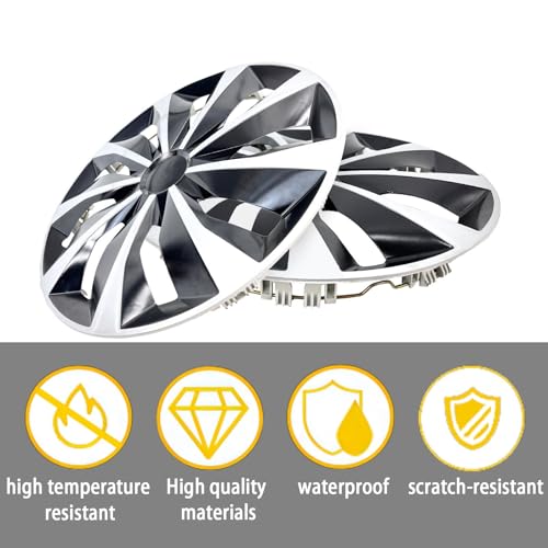 Image of ABX Hubcap Wheel Covers Hub Caps 13 Inch Set of 4 Black & Silver Universal Wheel Rim Cover R13 Stylish Car Decor Wheel Covers for Toyota Camry Nissan Mazda (black-01, 13 inch)