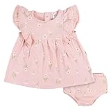 Gerber Baby Girls Cotton Dress and Diaper Cover Set, Daisies, 18 Months