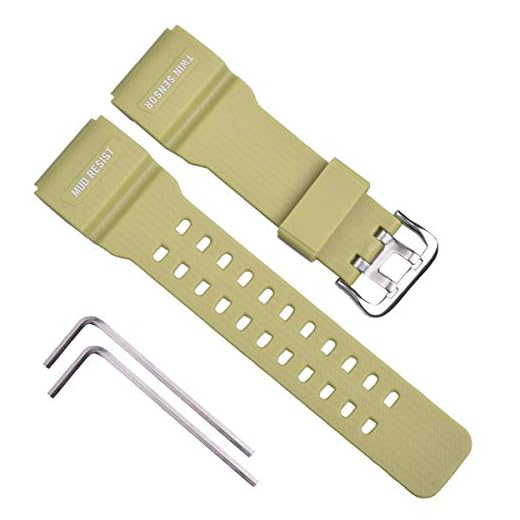 OliBoPo Pulseira de reposição de resina natural para relógio esportivo masculino G-Shock Master of G Mudmaster com sensor duplo GG-1000/GWG-100/GSG-100, Bege