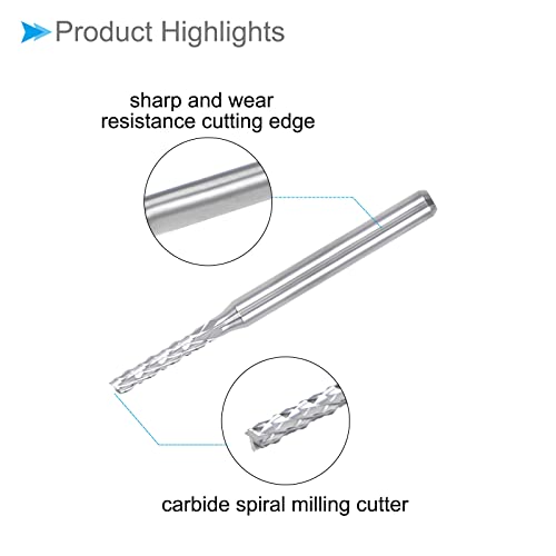 Image of Carbide End Mill Engraving Milling Bits, 2mm Bit Dia. 1 /8 inch Shank, CNC Cutting Router Bits Tool - (Applications: for PCB Machine), 10-Pieces