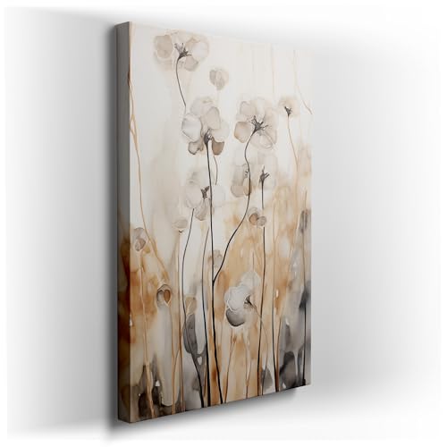 Canvas Art Design: Ethereal Floral Abstract In Soft Hues Of
