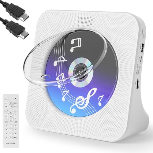 KOVCDVI DVD�v���[���[ bluetooth����M HDMI�o�͑Ή� �ő�1080P�Ή� ���[�W�����t���[ CD�Ή� CD�v���[���[ �X�s�[�J�[���� USB�Đ�/AUX���� �ԗp�Ή� ����Ҍ��� DVD�v���C���[ �����R���t�� ����ȒP cd���W�J