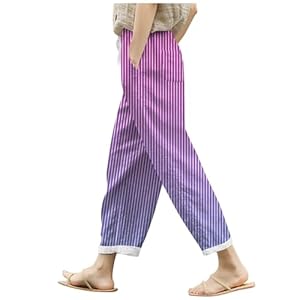 Generisch Leinenhose Damen Sommer Baumwolle Leinenhose XXL