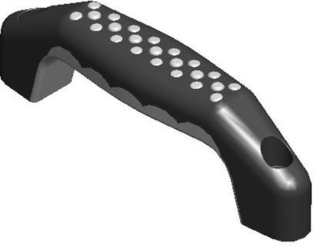 1 11/16 x 5 25/32 Lg., Orange/Black, Soft Elastomer Grip Handle (1 Each)