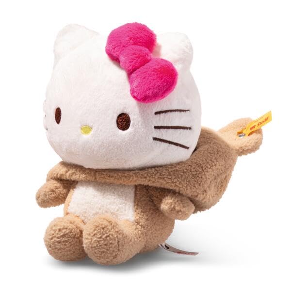 Steiff Hello Kitty - Disfraz de Oso de Peluche (20 cm, Capucha Desmontable, Regalo para niños y coleccionistas, Lavable a máquina)