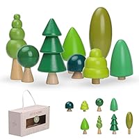 OESSUF 8er-Pack Baum Spielzeug aus Holz für Kinder, Verschiedene Größen Bäume Wald Rustikal Deko für Wohnkultur und kinderzimmer, Montessori Spielzeug für Jungen und Mädchen