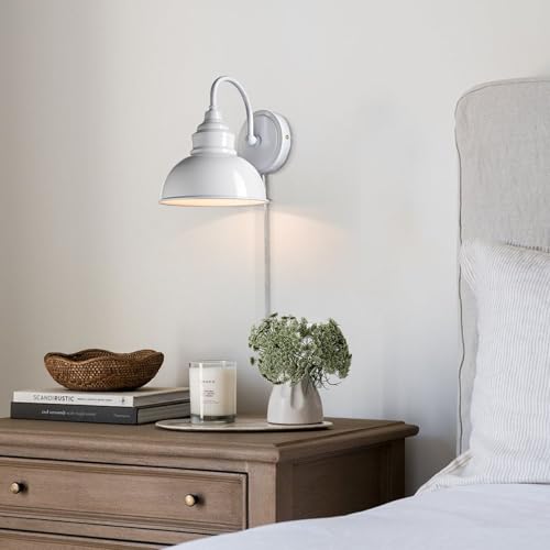 Image of Mini Gooseneck Wall Sconce, 2-Way Mount with Switch, Bright White | Flexible Gooseneck, Plug-in & Hardwired Dual Installation, On /Off Switch Included, Fits Bedroom, Corridor, Porch