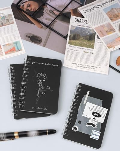 Carnets à spirales Dynta : lot de 60 blocs-notes de 120 pages à couverture noire