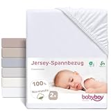 babybay Jersey Spannbetttuch Doppelpack passend für Modell Maxi, Midi, Boxspring, Comfort und Comfort Plus, weiß