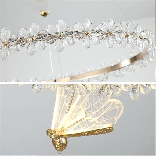 Lustres de plafond en cristal modernes salon et chambre avec éclairage décor oiseau