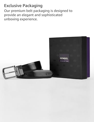 Image of Symbol Premium Men's Reversible Italian Leather Formal Belt (Brown /Black)
