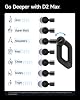 Pistola de masaje de tejido profundo portátil con calor y frío, negro | 6-12mm con brazo ajustable, 6 cabezales para hombres y mujeres, alivio muscular en espalda, cuello y piernas, silenciosa para hogar, gimnasio y oficina, elegible FSA, HSA 4