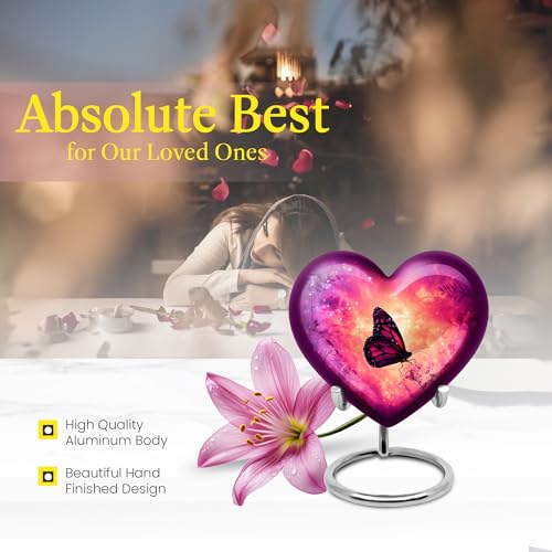 Image of Butterfly Urn Keepsake Cremation Urn for Human Ashes Adult Man 3 Inch 4 Qty | Miniature Funeral Urns for Women Burial Decorative for Mom & Dad