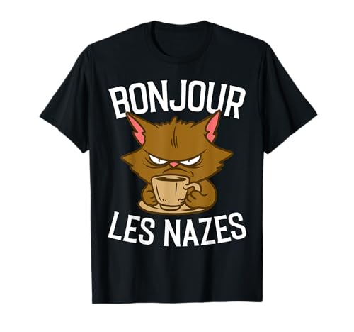 Bonjour Les Nazes Chat Animal Chaton Homme Femme Cadeau T-Shirt