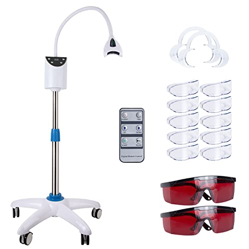 HEALTHIBLE Teeth Whitening Lamp - Professional Teeth Whitening Machine with Adjustable Stand, Mobile Tooth Bleaching Accelerator System with Cold Blue Light for Dental Clinic/Beauty Salon