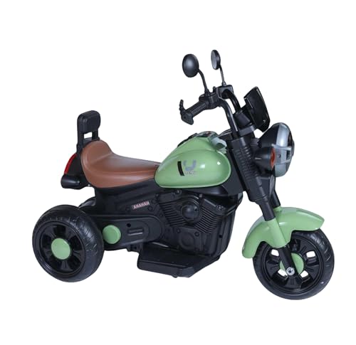 Image of Urban Tots 3-Wheel Electric Ride-On Bike for Kids | LED Lights, Music, USB & Bluetooth | Rechargeable Toy Bike | Age 3+ Years (Urban Bob, Green)