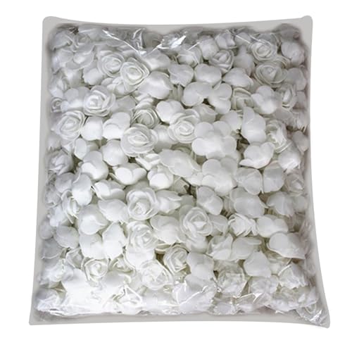ulafbwur Artificial Flower 500Pcs PE Foam Rose Head Artificial Flower for DIY Bear Doll Wedding House Decor