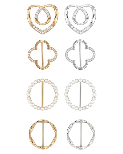 Image of 4PCS Scarf Ring Clips for Women Shirt Clips to Tighten Fashion Accessories