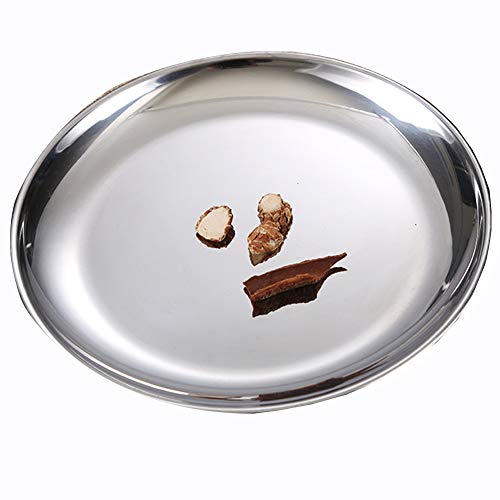 JMYDecor 5 Pieces Stainless Steel Round Plates,Portable Tableware Set for Outdoor Camping Hiking, Picnic, BBQ, Beach (10.2 Inch) - Image 3