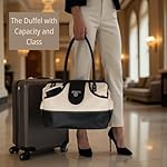 BORSALI Travel Bag for Women | Weekend Personal Item Duffle Set for Airplanes | Vegan Leather Carry On Duffel with Travel Wallet & Packing Cubes (Cream) - Image 5