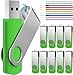 Thumb Drives 512MB Pack of 10 - Bulk Small Storage Memory Sticks - USB 2.0 Flash Drive Swivel Pendrive Green Zip Drive by FEBNISCTE