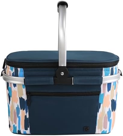ALLCAMP Faltbar Isoliert Kühltasche - Einkaufskorb | Mit Deckel,leicht zu reinigen, faltbar für Aufbewahrung, Aluminiumfolie,Aluminiumrahmen, für Picknick und Camping,Einkaufen