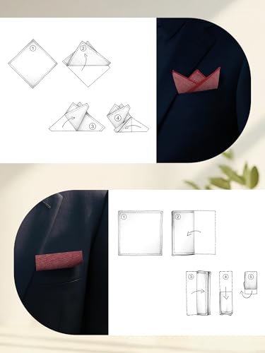 Image of Mantieqingway Cotton Handkerchiefs for Men Solid Color Pocket Square for Suit Formal Wedding Church