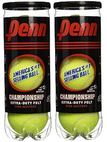 Penn Championship High Altitude Head Tennis Balls &ndash; 2 Pack 6 Balls Yellow - USTA & ITF Approved...